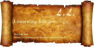 Losonczy Lőrinc névjegykártya