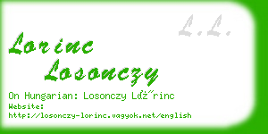 lorinc losonczy business card